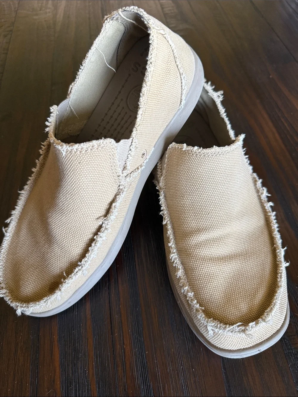 Crocs Casual Slip-On Canvas Shoes in Tan